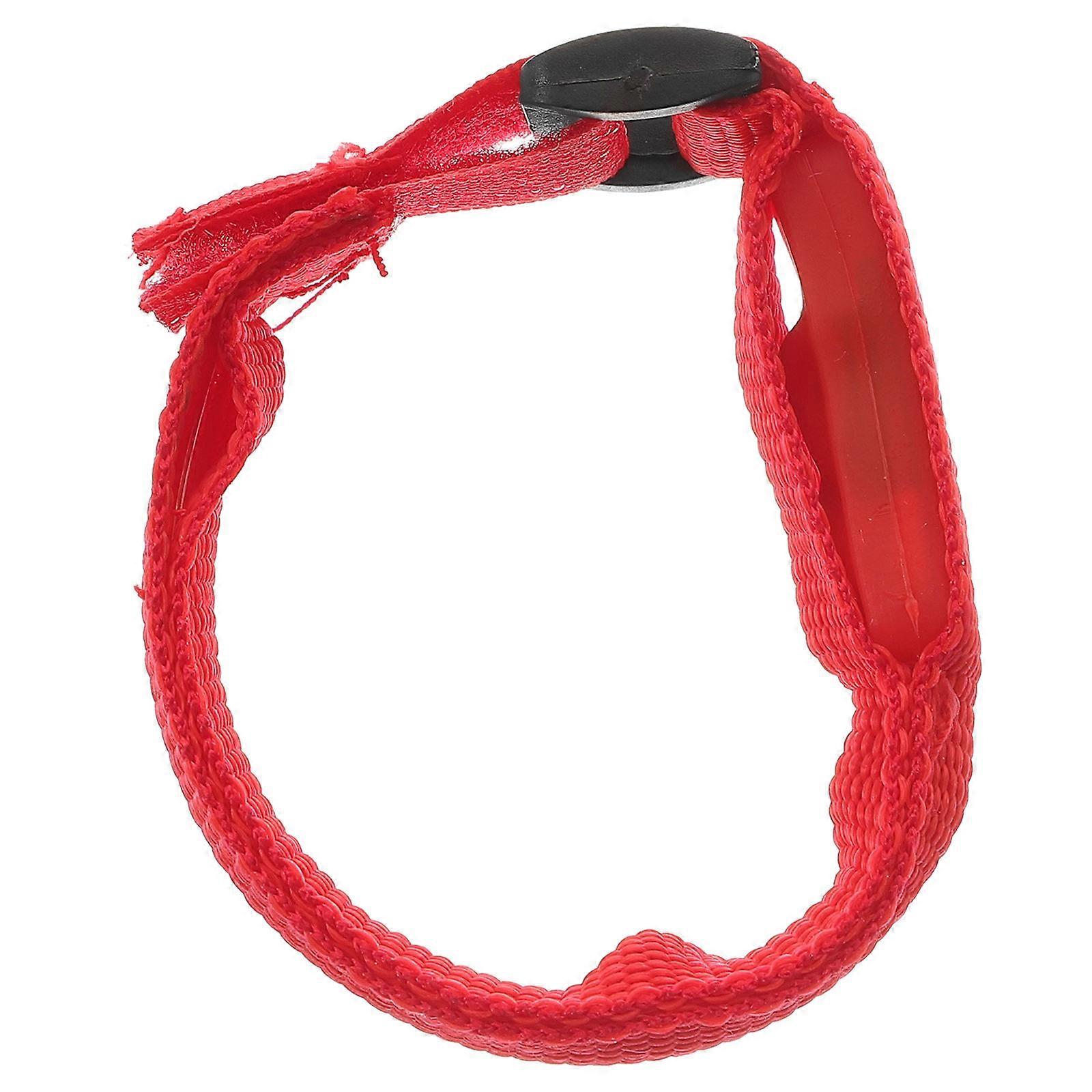 LED Glow Bracelet for Sports with High Visibility Red Polyester Perfect for Night Running Cycling and Walking