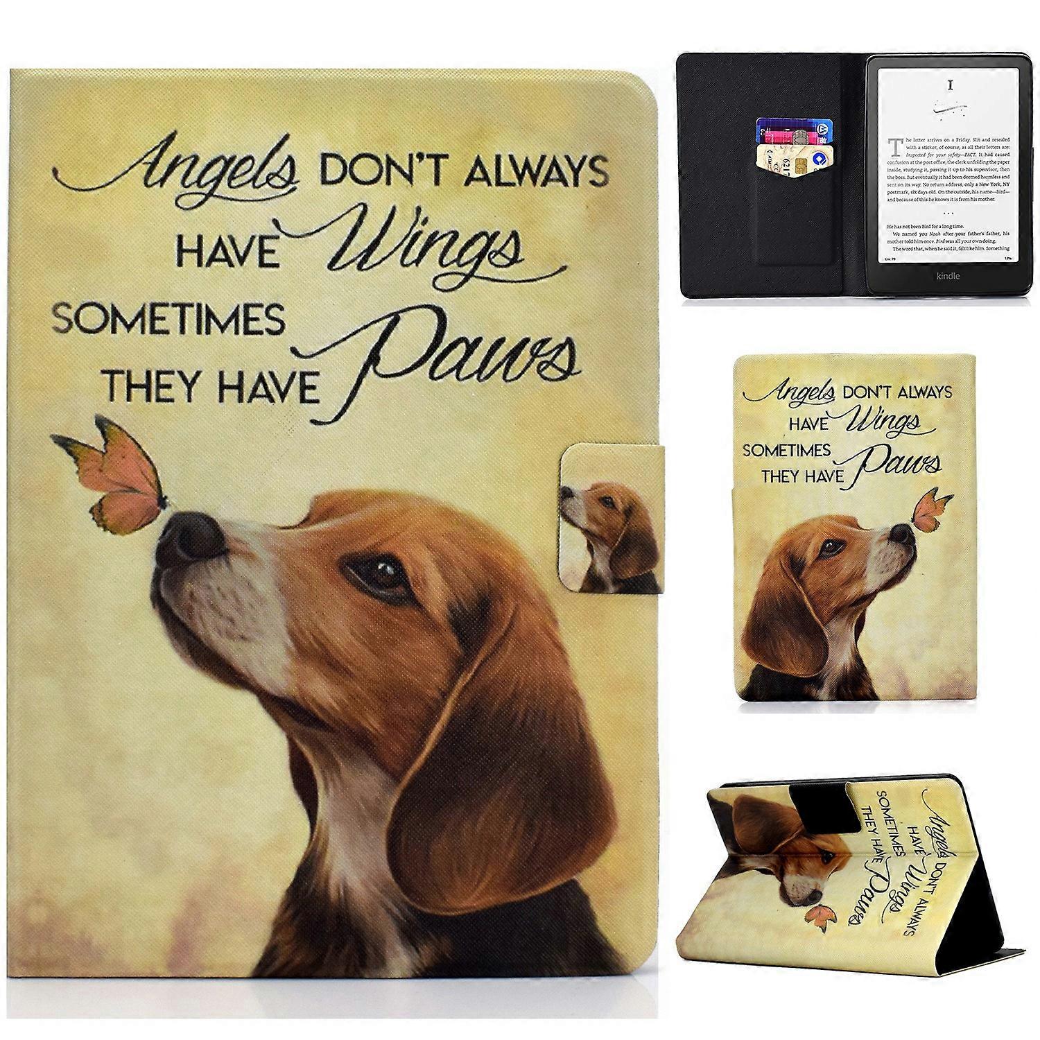TKdaddy ل Amazon Kindle Paperwhite (2024) غطاء جلد مطبوع بنمط حامل للحالة فراشة