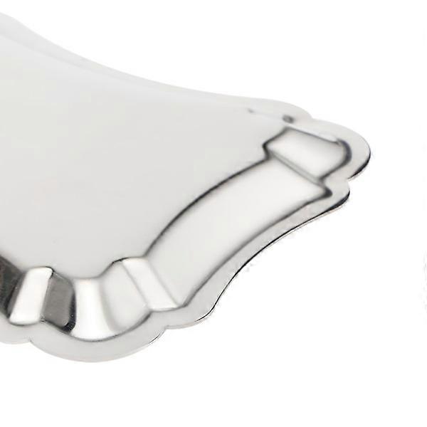 5 pcs Stainless Steel Rectangular Table Snacks Dessert Serving Plate Towel Storage Dish with Lace Edge L-size