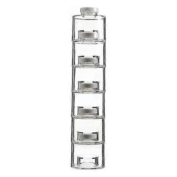 6 pc tower spice jars seasoning container transparent stackable spice storage box spice bottle kitchen tools