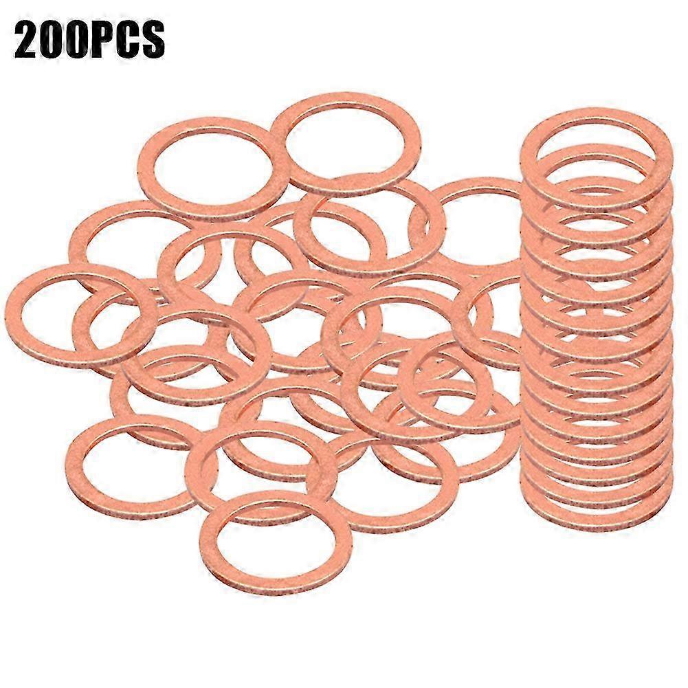 2025 200 Pcs/Box Copper Washer Flat O-Ring Sealing Washers Assortment Kit