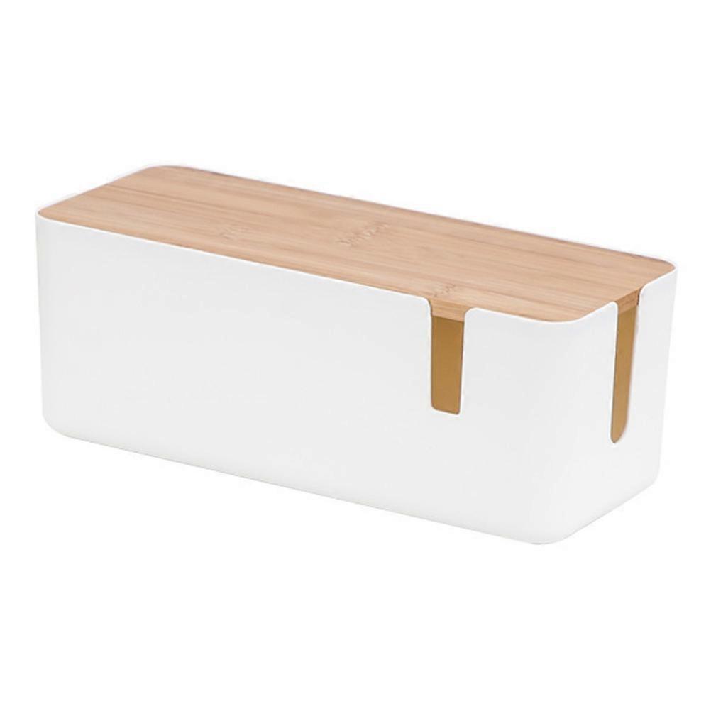 Charging Cable Box Cable Management Box for Storage Use with Bamboo Lid
