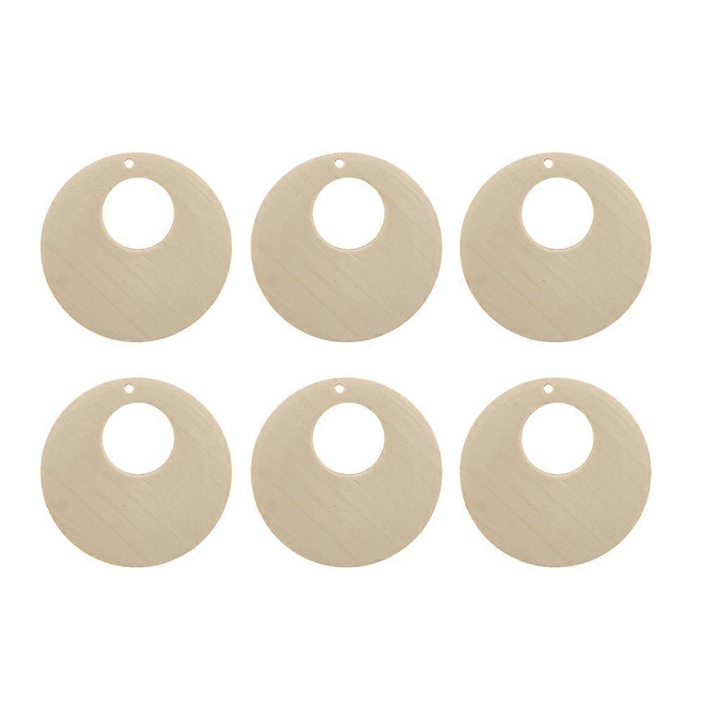 Creative Round Wooden Ear Accessories For DIY Crafts Made Of Durable Material With 50mm Size 20Pcs