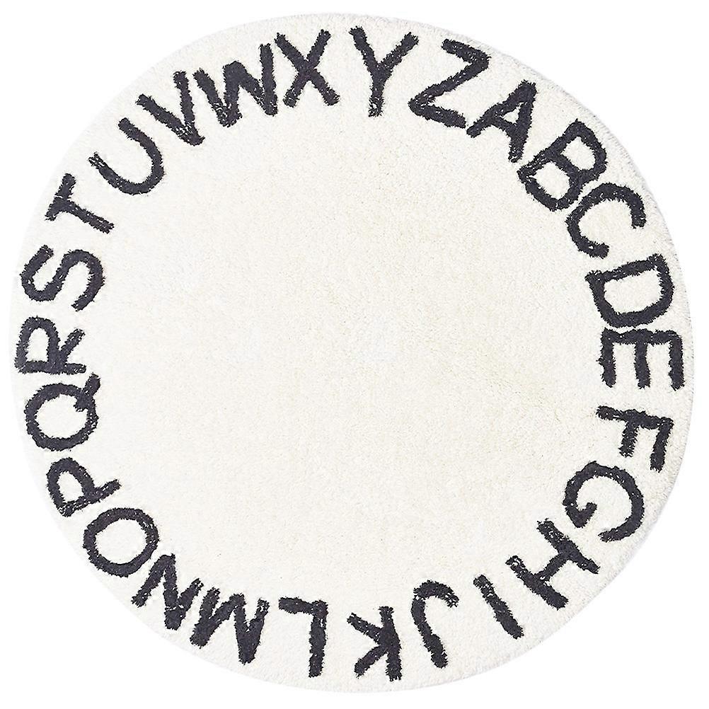 Round Non Slip Floor Mat Nordic Style Educational Carpet English Letters Soft Touch Rug for Home Decor