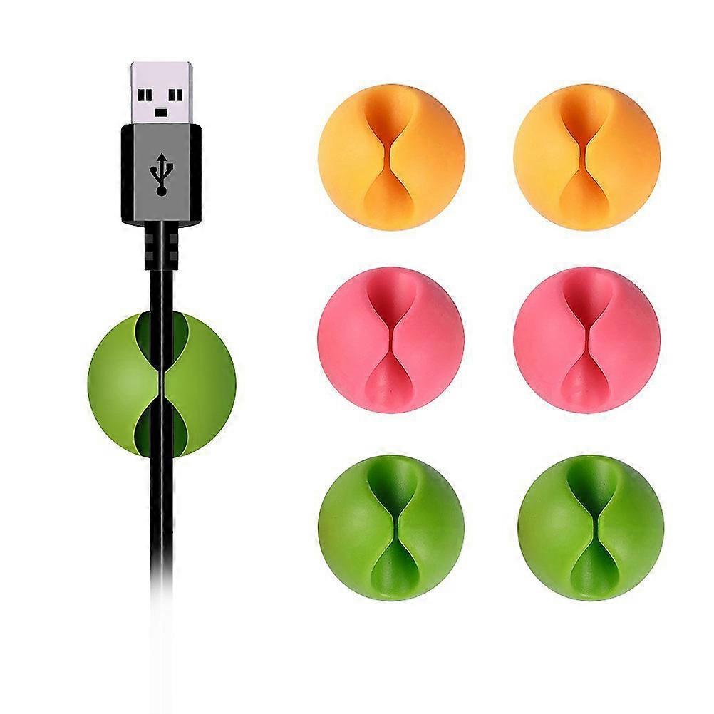 منظم سلك للبالغين بتصميم سطح مستو 6 قطع بألوان متنوعة مثالية لإدارة الكابلات والأسلاك