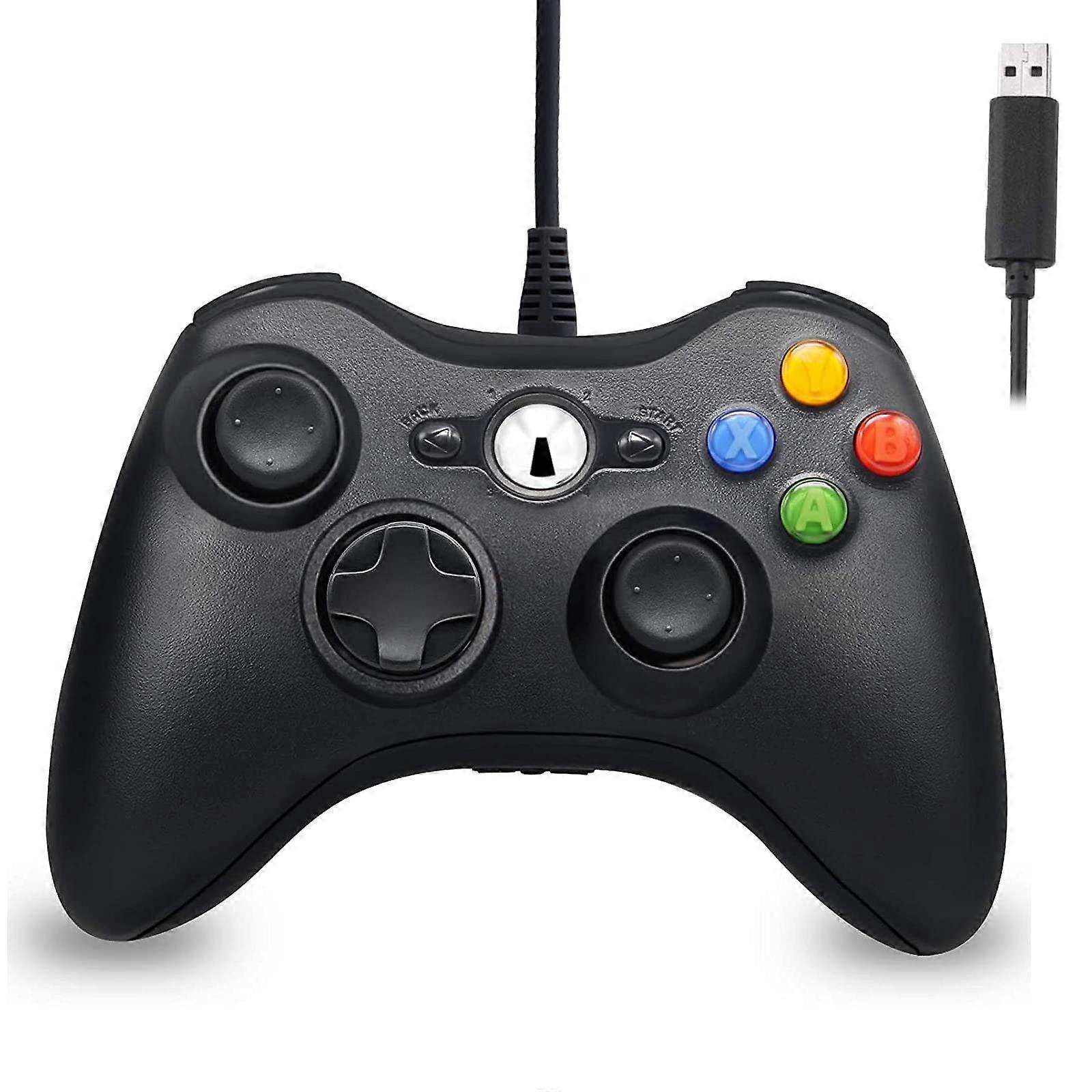 Xbox 360 Controller, USB PC Game Controller with Enhanced Joystick, Compatible with Microsoft Xbox 360 Slim/PC Windows 10/8/7 (Black)