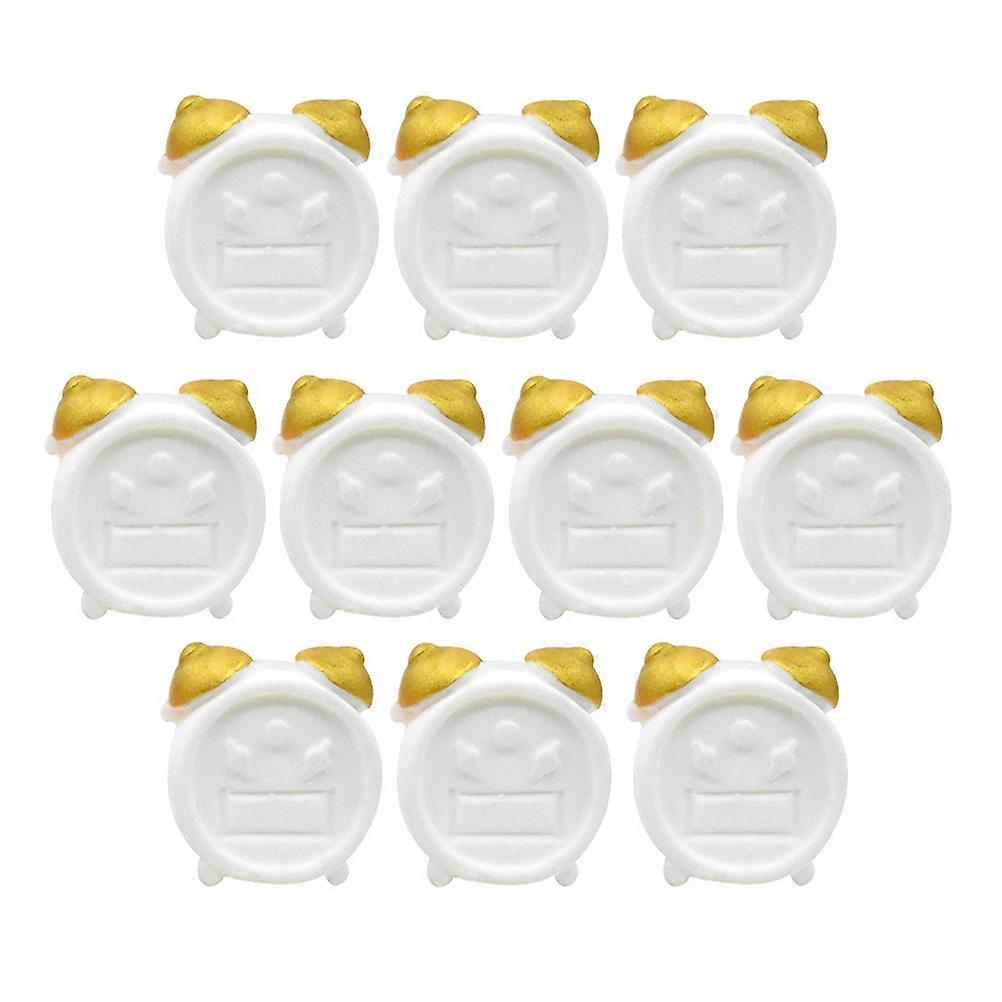 Mini Clock 10Pcs Vintage Simulation Alarm Models House Accessories Time Display Compact Design 1.60X1.30X0.80CM