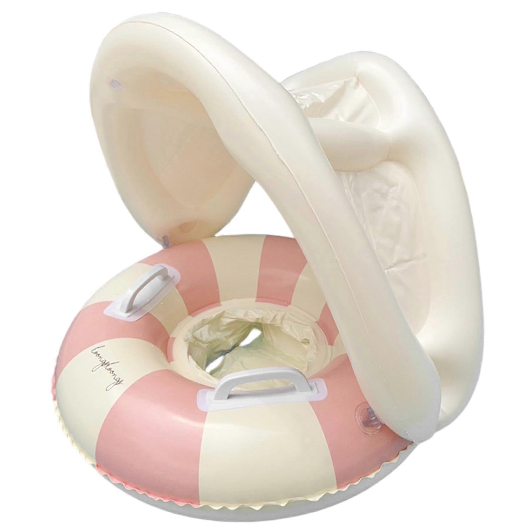 Inflatable Baby Float with Canopy, Soft and Comfortable Thick Padding, Safe Baby Swimming with Removable Canopy and Handle, Style 2, Pool