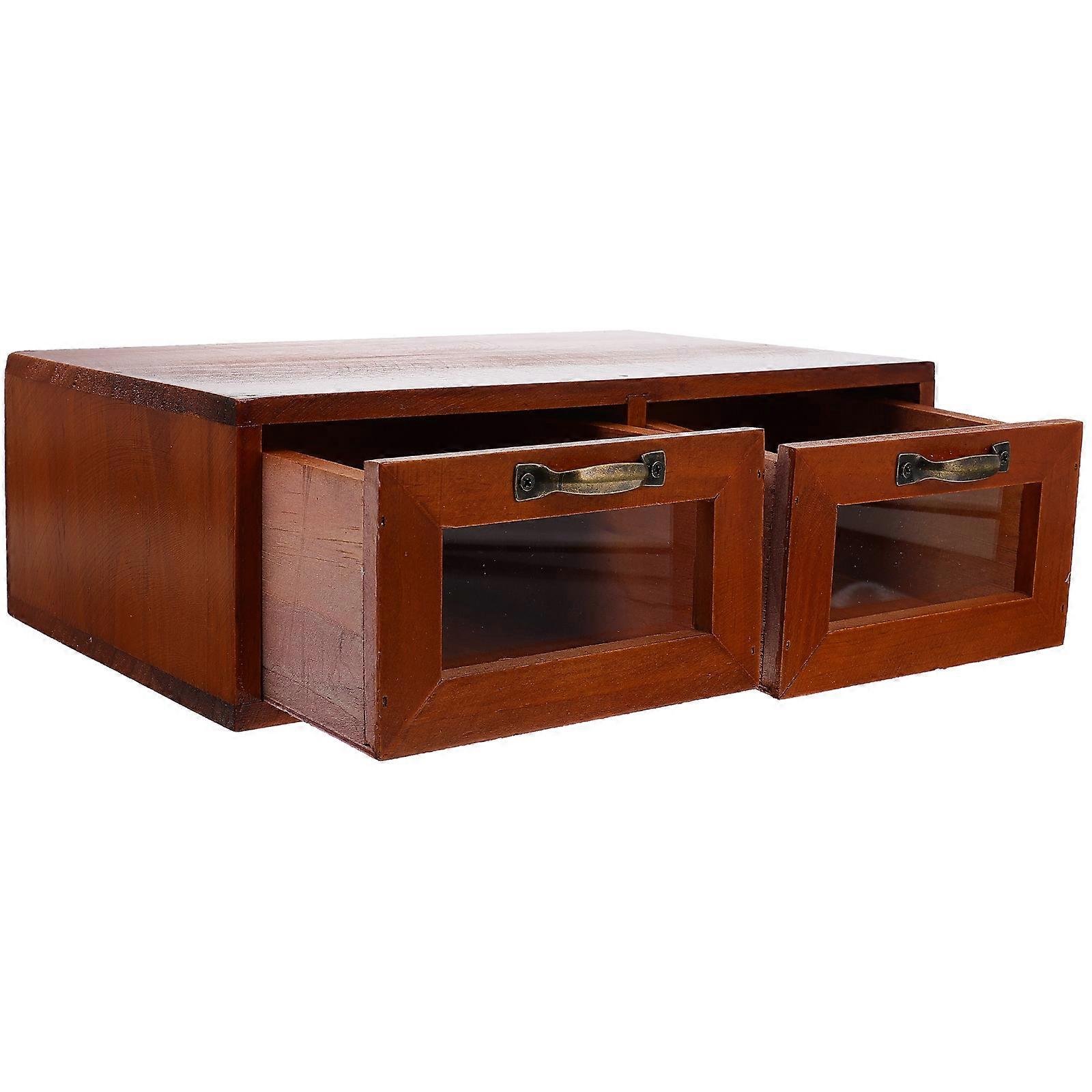 Multifunctional Makeup Accessory Storage Box For Women Daily Use 30X18X10cm Retro Style 1 Set