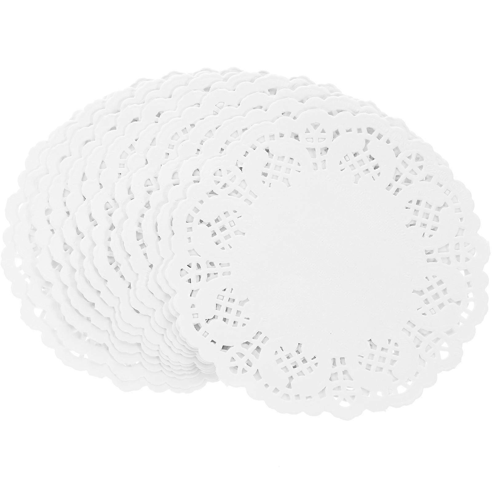 420pcs Lace Doilies Paper Cake Mats Greaseproof Baking Pads Elegant Hollow Edge Design for Weddings Parties Events