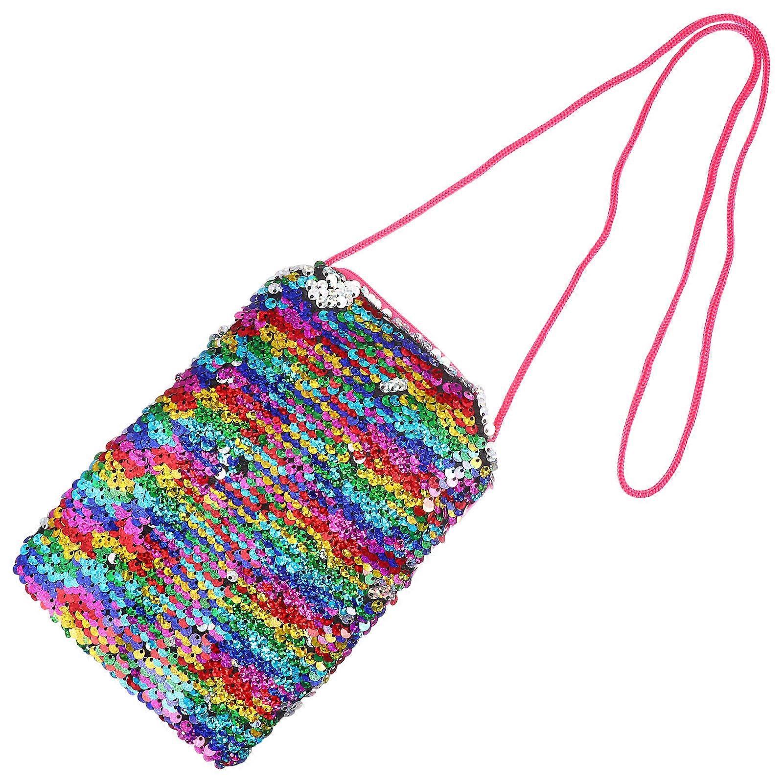 Multi Glitter Crossbody Bag For Women Kids With Reversible Sequins Perfect For Daily Use And Parties 1Pcs
