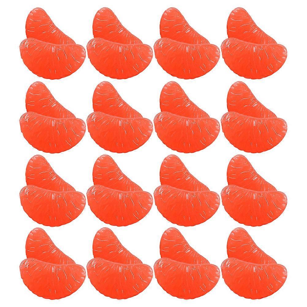 Artificial Fruit Slices for Decor Use Vivid Red PVC Grapefruit Models 40pcs