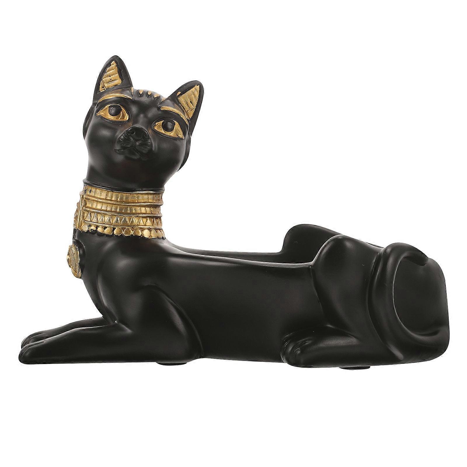 Cute Cat Figurine Resin Trinket Tray Jewelry Storage Dish Decorative Home Organization Display Plate