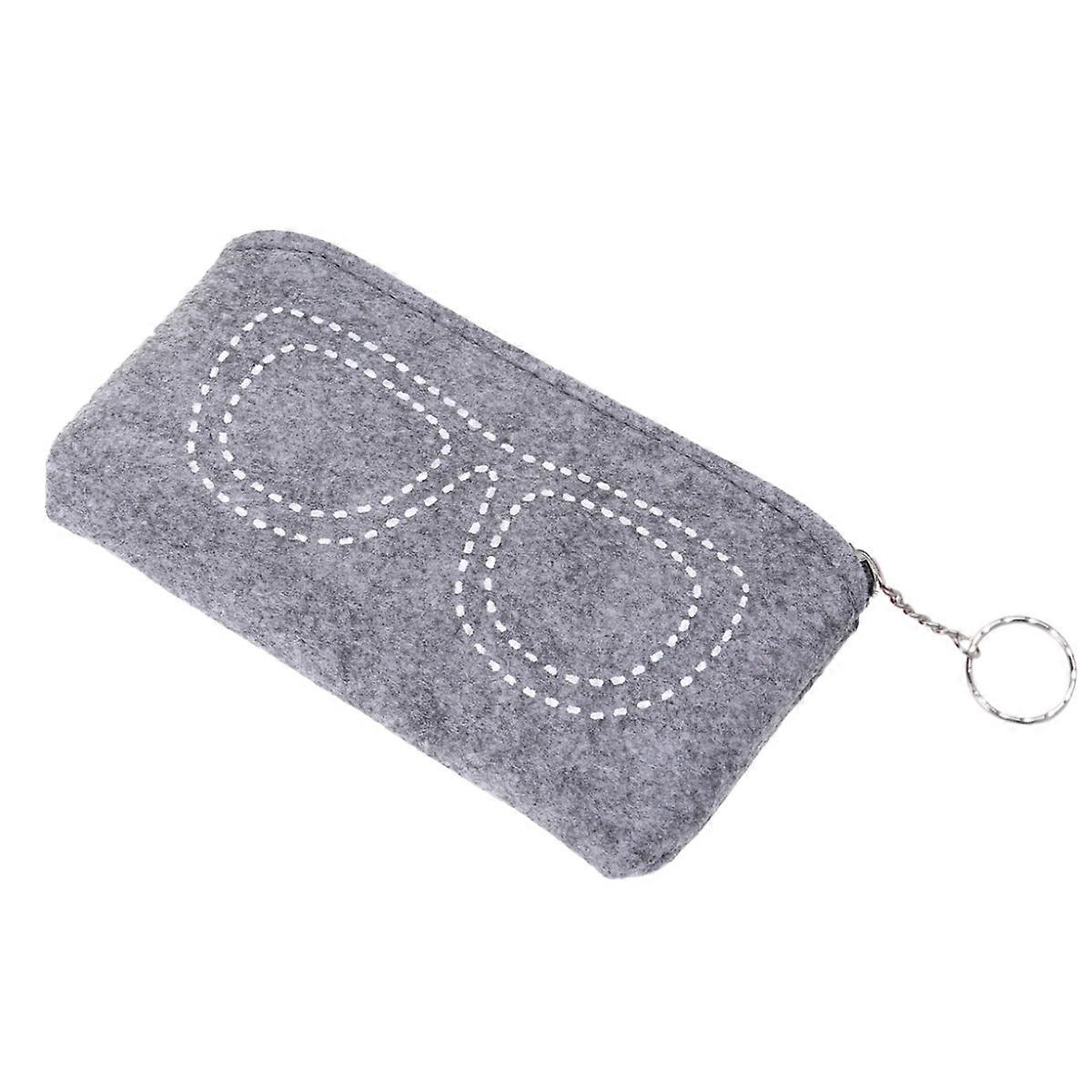 Glasses Sleeve Pouch 1Pcs Portable Eyeglass Bag Travel Daily Use Slim Grey Scratch Protection