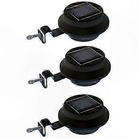 3-Pack Solar-Powered Gutter Lights for Outdoor Use