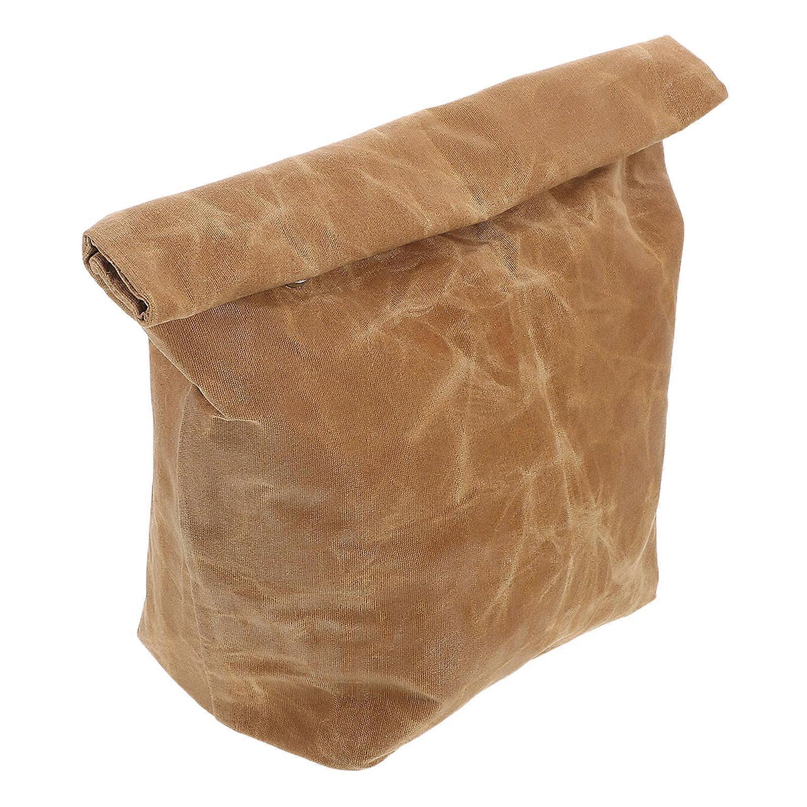 Insulated Reusable Wax Canvas Lunch Bag for Food Storage – Foil Lining, Large Cooler for Work, Picnics, and Outdoor Activities