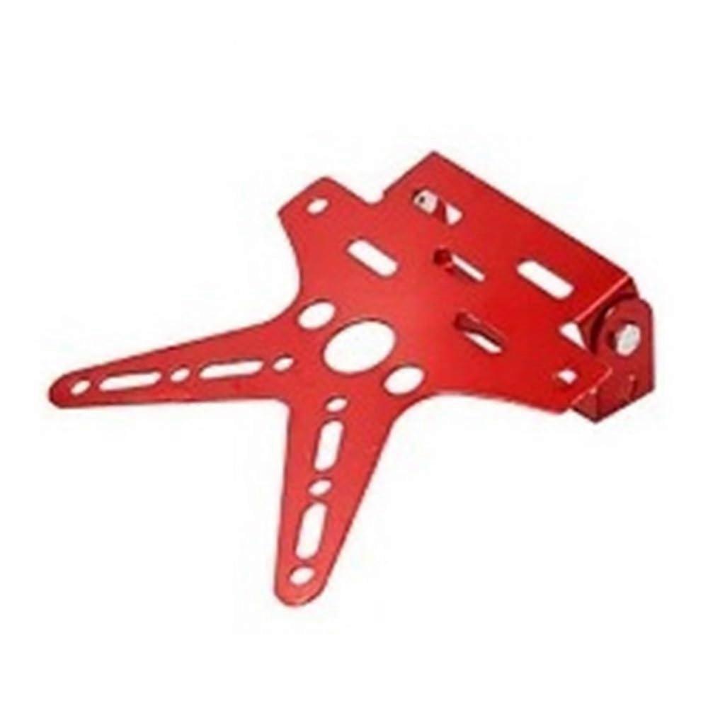 License Plate Frame Motorcycle Short Holder Bracket Foldable Mount Red Rear Light Compatible with Standard Plates