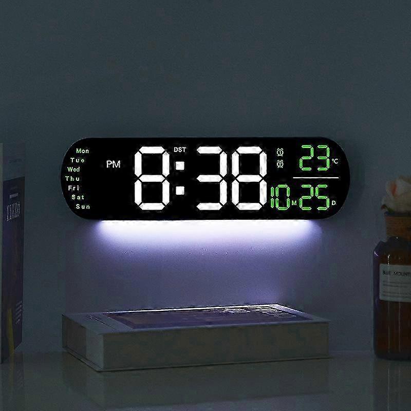 13.78 Inch Remote Control Digital Wall Clock Mood visible radiation Timing Countdown 2 Alarm Auto Dimmer DST Plug In Use LED