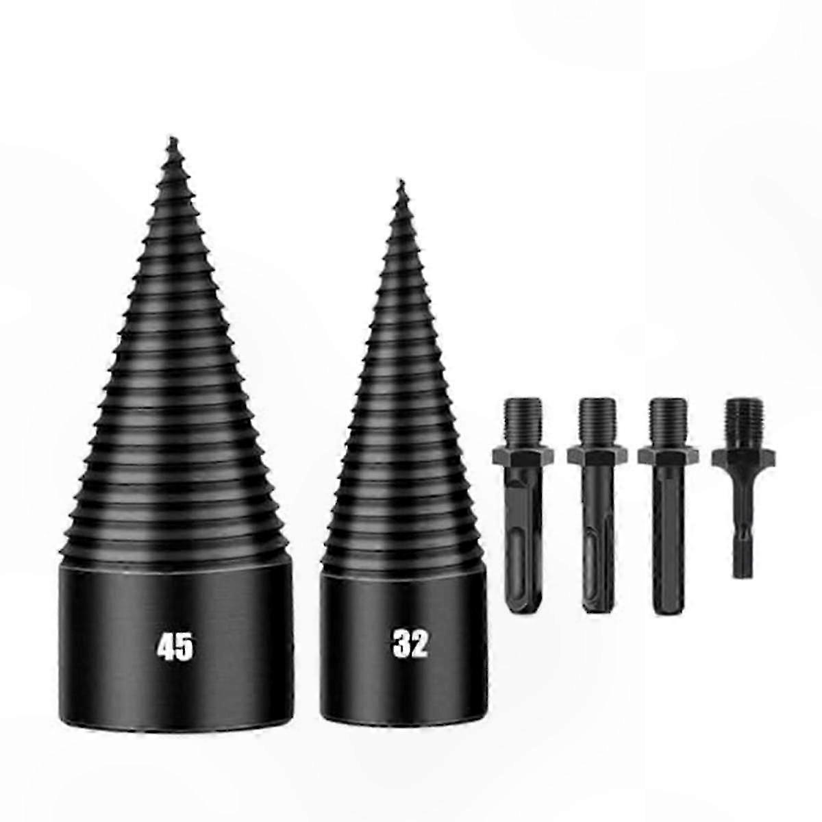 Heavy-Duty Drill Bit for Firewood Splitting, Removable Screwdriver Attachment for Easy Woodworking Tasks