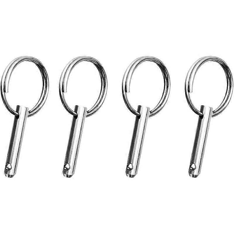 Stainless Steel Hinge Pin - 4 Pack, 1/4" Quick Release for Bimini Top Hardware