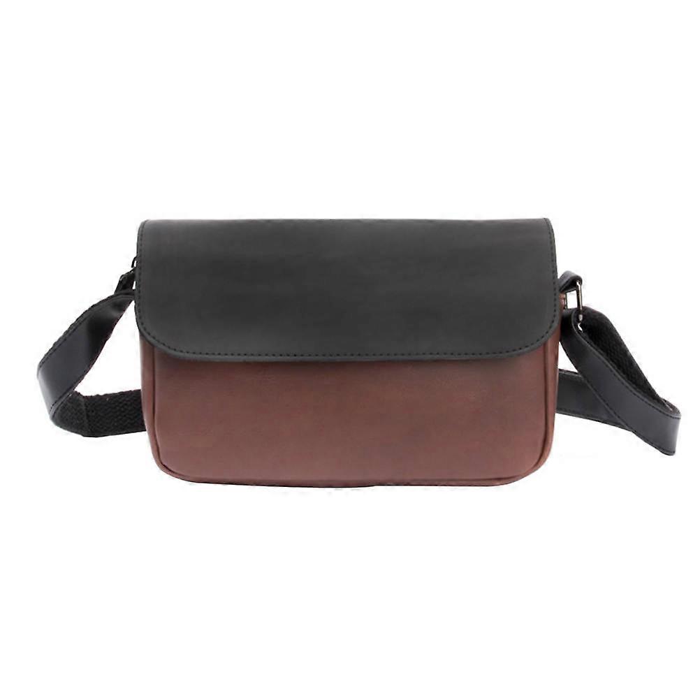 Mens Pouch Bag Single Shoulder Bag for Work Pu Coffee Material Phone Pouch Function 1Set