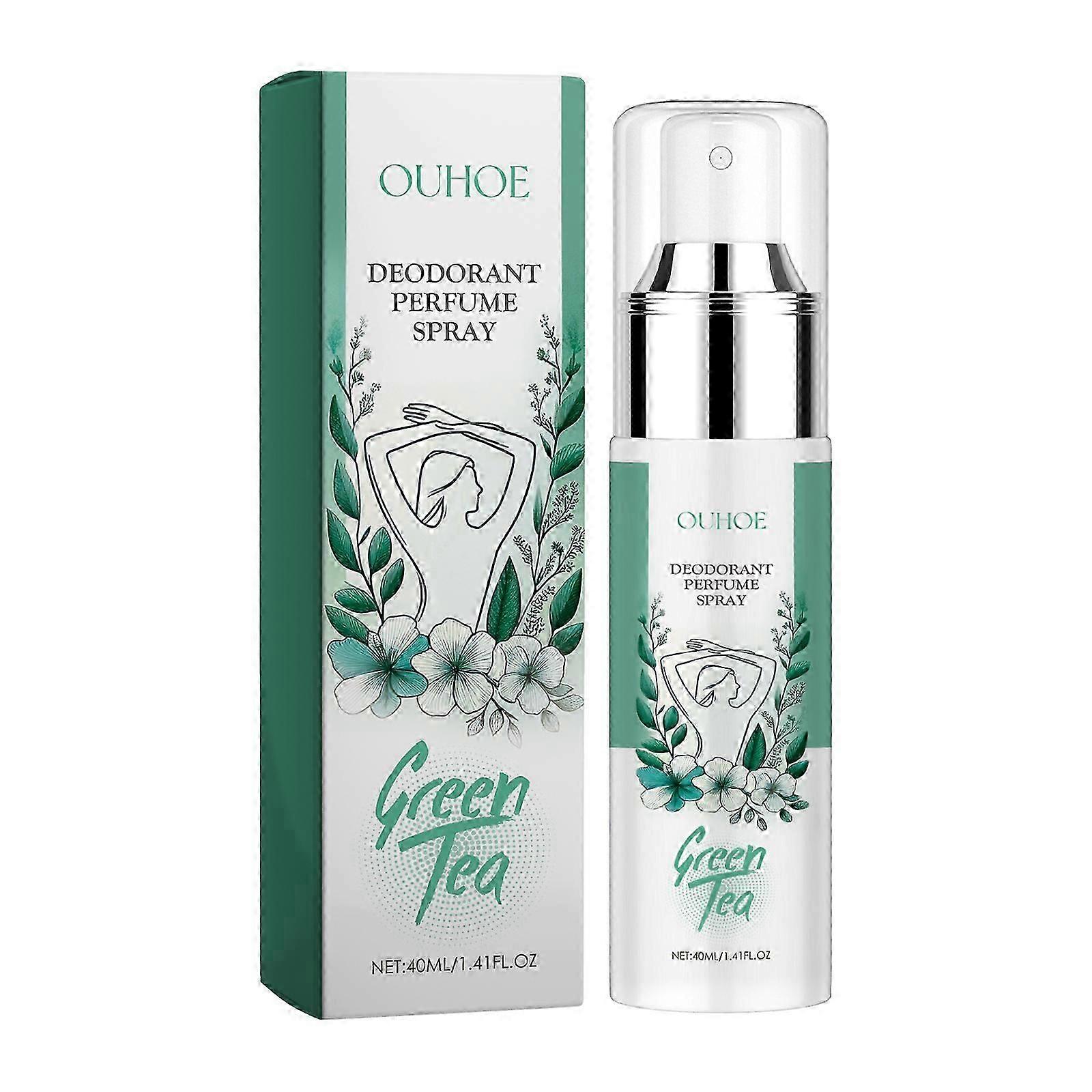 OUHOE thé vert aisselle déodorant spray aisselle odeur d’aisselle déodorant parfum anti-transpirant léger parfum portable spray portable