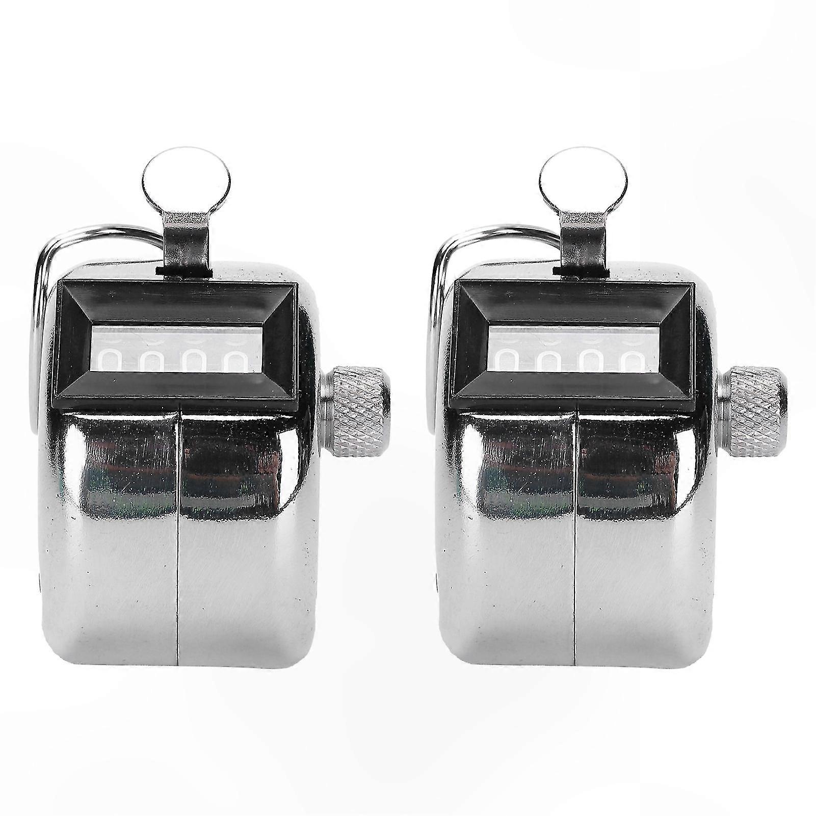 Stainless Steel Manual Counter 0-9999 for Workshop and Inventory Management, 2 Pack Metal Hand Tally Knob
