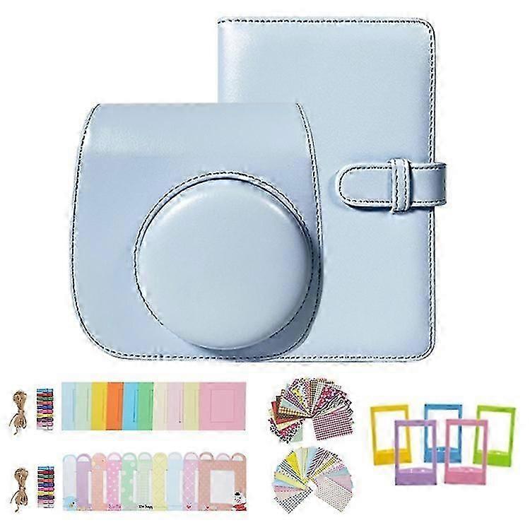 Συμβατό για Fujifilm Instax Mini 12 / 11 / 9 / 8 Τα αξεσουάρ κάμερας 7-σε-1 Bundle Kit περιλαμβάνουν θήκη, αυτοκόλλητα ταινιών, πλαίσια γραφείου,
