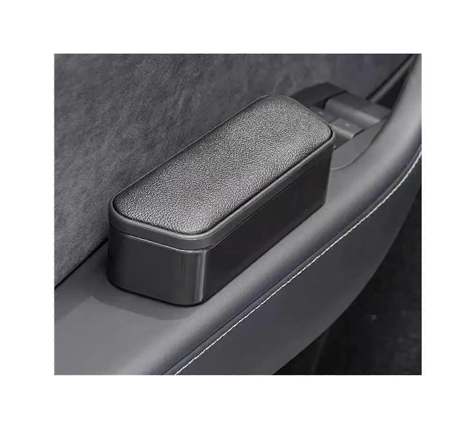 Car Armrest Storage Box Left Side, Retractable Interior Armrest, Height Adjustable, Black 1pc