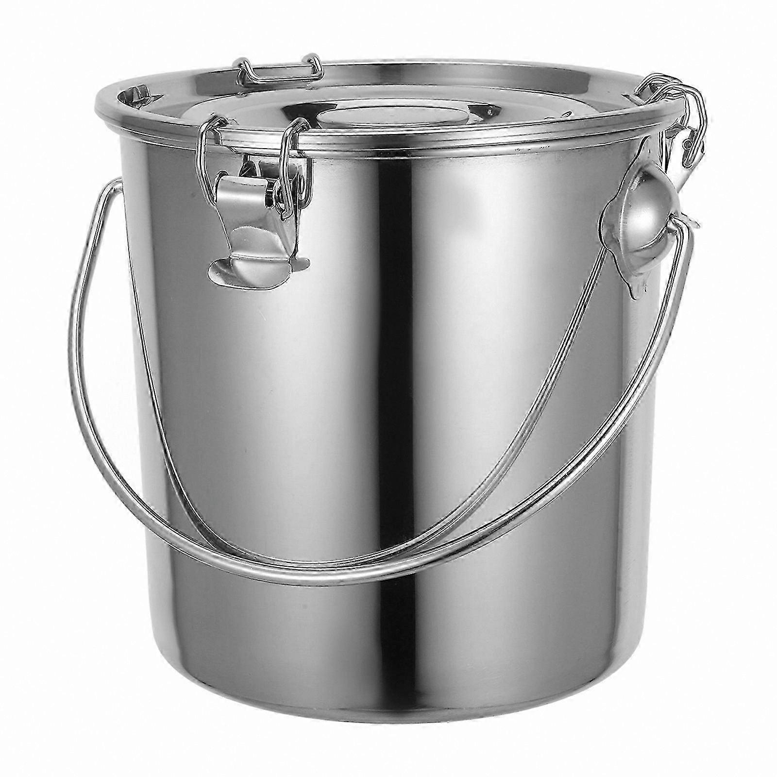 Durable Stainless Steel Pail with Secure Lid for Home and Commercial Applications