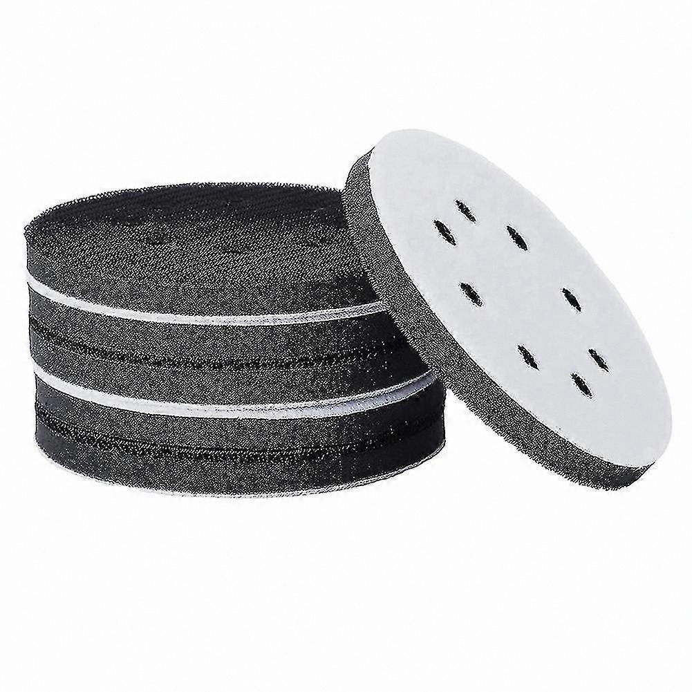 6-Piece 5" Soft Sponge Sanding Pads, 8-Hole Hook & Loop Disc Compatibility