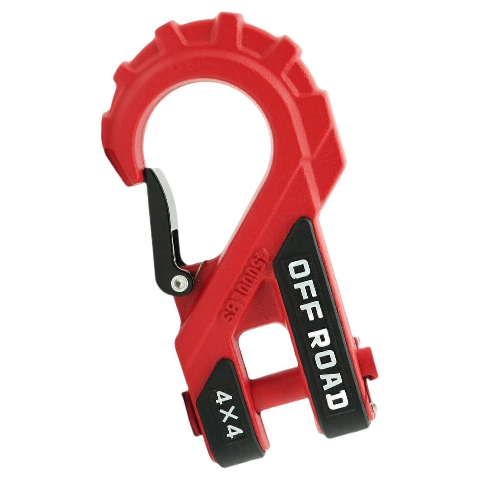 Strong Steel Trailer Hook with Detachable Pin & Spring Lock Mechanism All Terrain Winch U Hook for Heavy Hauling Tasks  Red