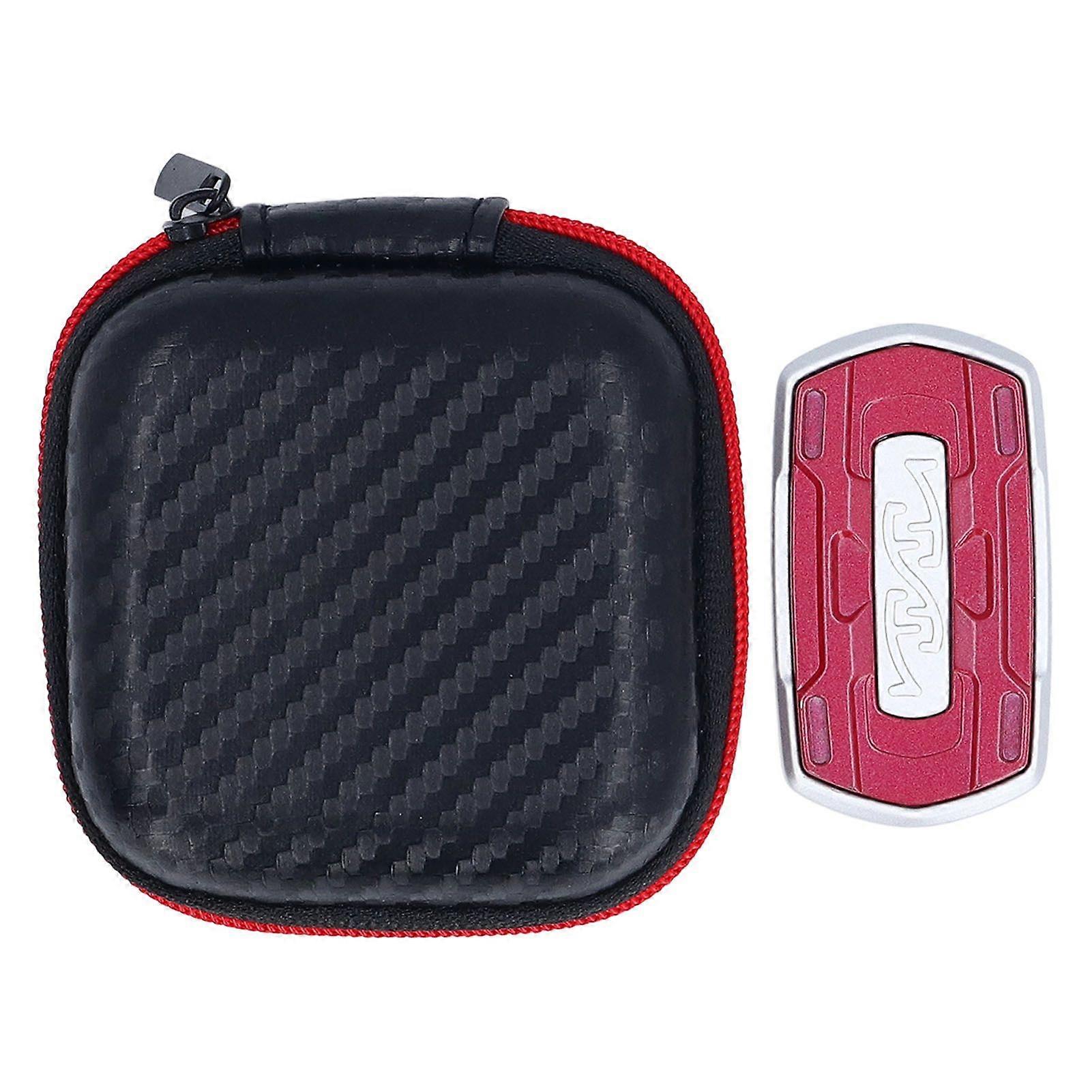 Magnetic Metal Haptic Slider with Metallic Sound Anxiety Stress Reliever Decompression Rotating Ti Alloy Push Card Slider Toy for ADD ADHD Autism Red