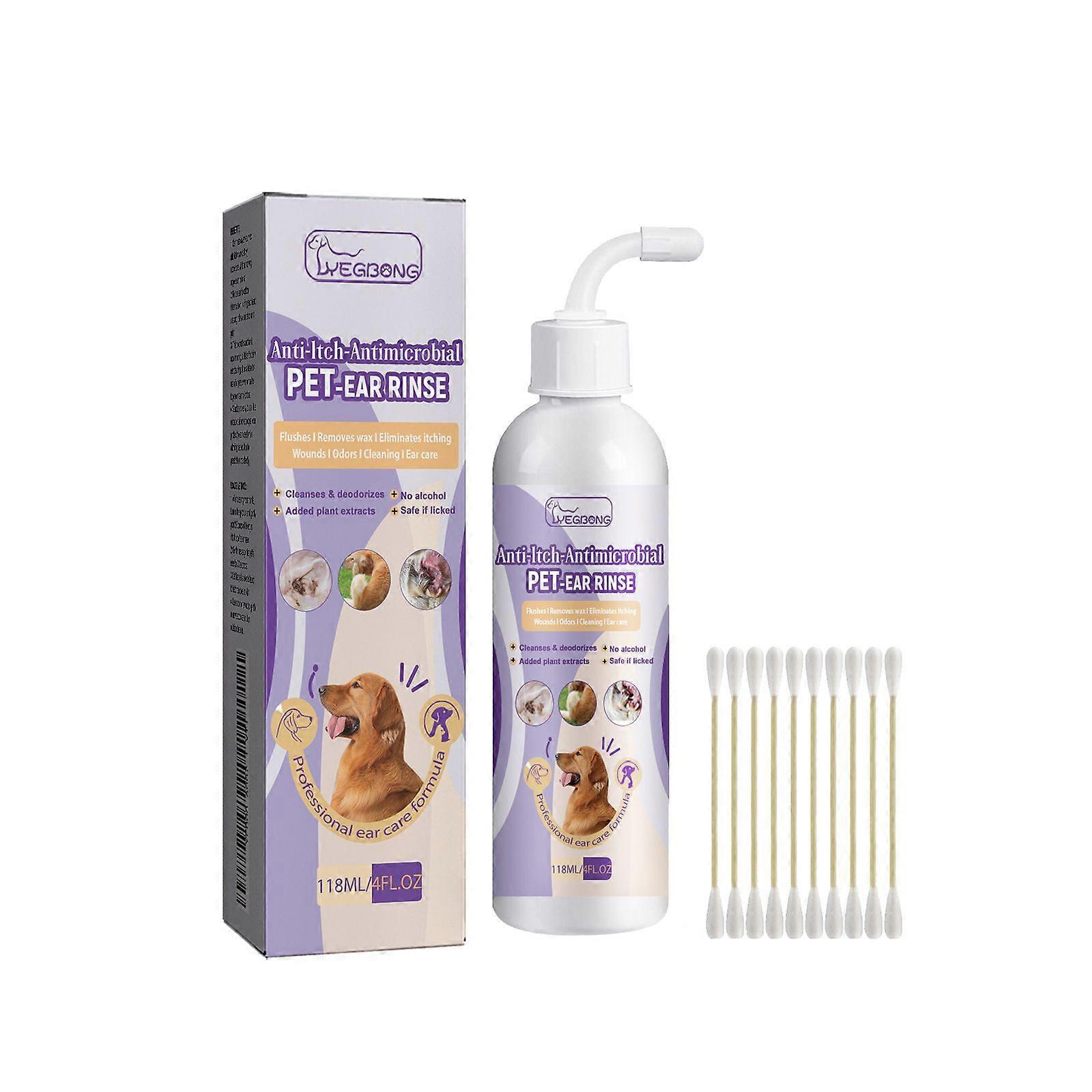 1-3x Pet Cat and Dog Ear Cleanser to relieve ear itching, remove odor, and prevent bacterial infection and inflammation