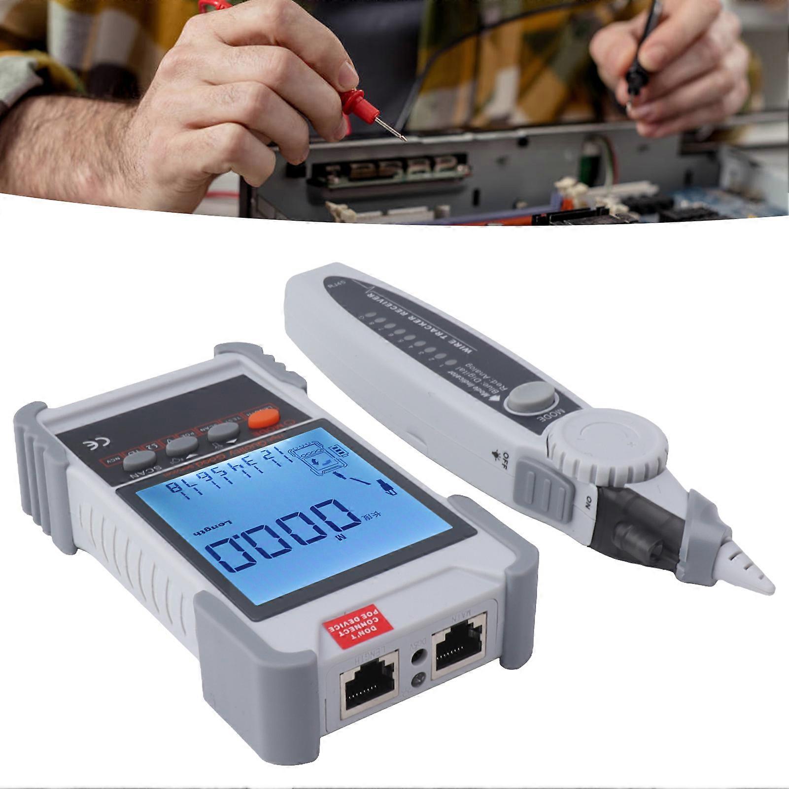 ET616 Network Cable Tester Multimeter 1250mAh Grey LCD Display