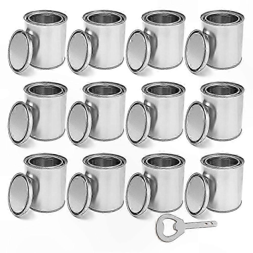 12-Pack Unlined Tin Paint Cans with Lids, 0.4 Quart Capacity