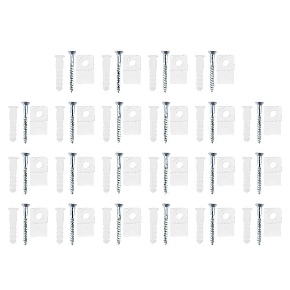 22 Sets Clear Plastic Mirror Holder Clips Glass Retainer Clips
