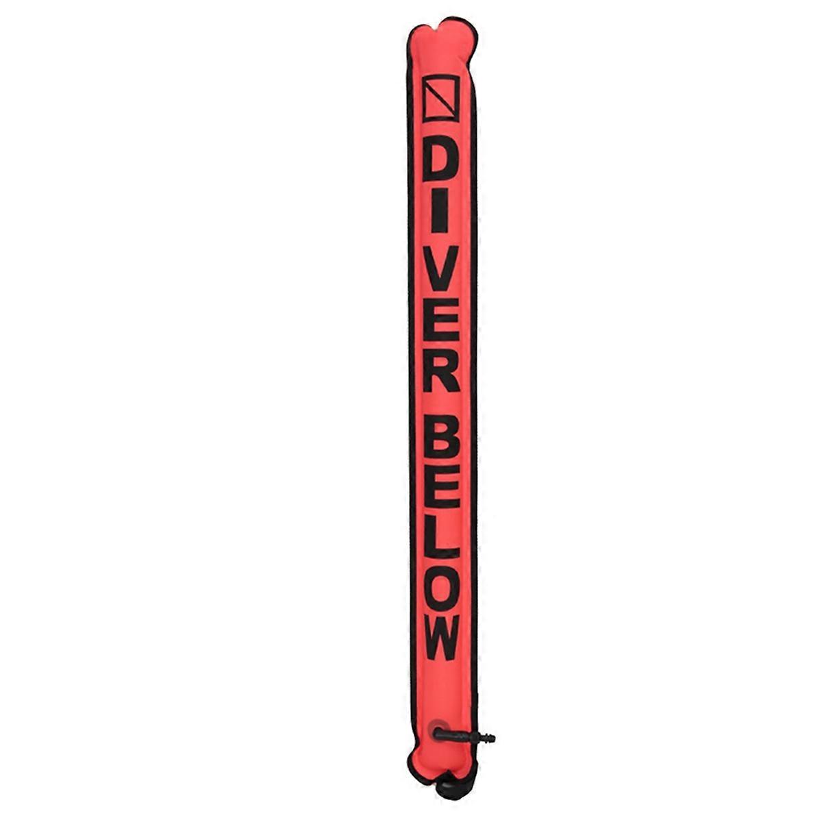 Marker Buoy Scuba Diving with Rotatable Hook Sausage Signal Tube SMB Inflatable Nozzle Floating Accessory Red