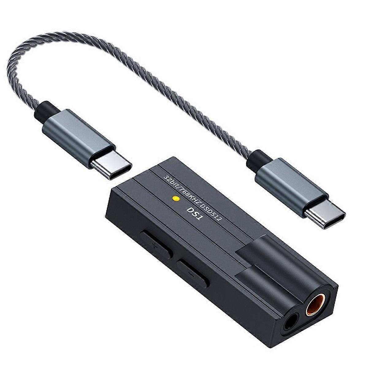 Audio DS1 DSD512 HiFi USB Dongle Headphone Amplifier Amp Mini Audio Decoder Support 32bit/768kHz with 4.4MM Balanced