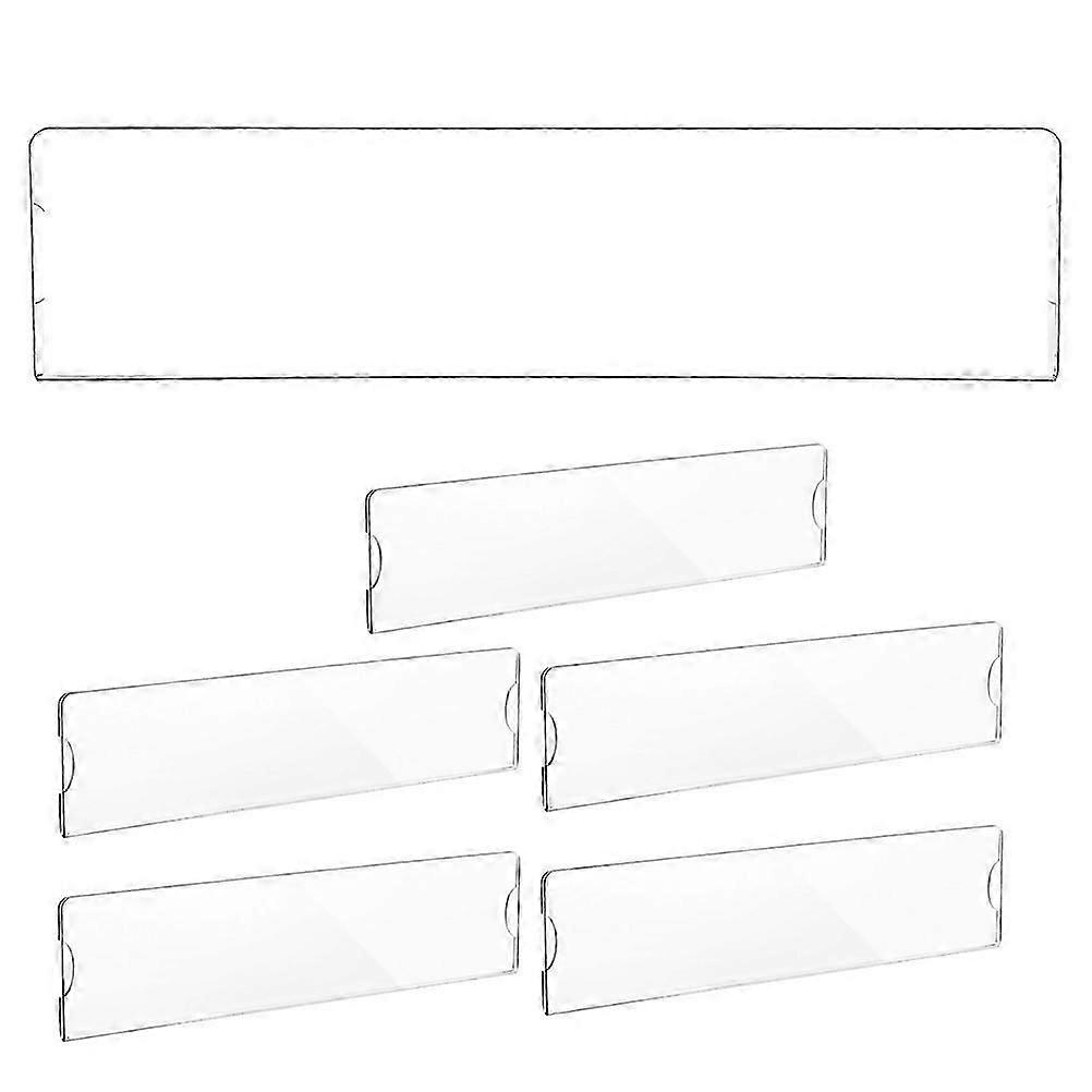 Support de plaque nominative de bureau transparent - 6Pcs cadres d’enseignes murales en acrylique avec adhésif