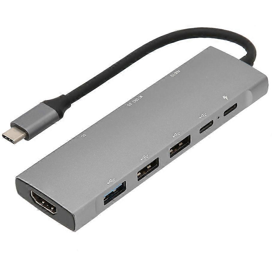 USB C Hub 9 in 1 USB3.1 Type C Docking Station Laptop Computer Fast Charging Adapter(Gray)