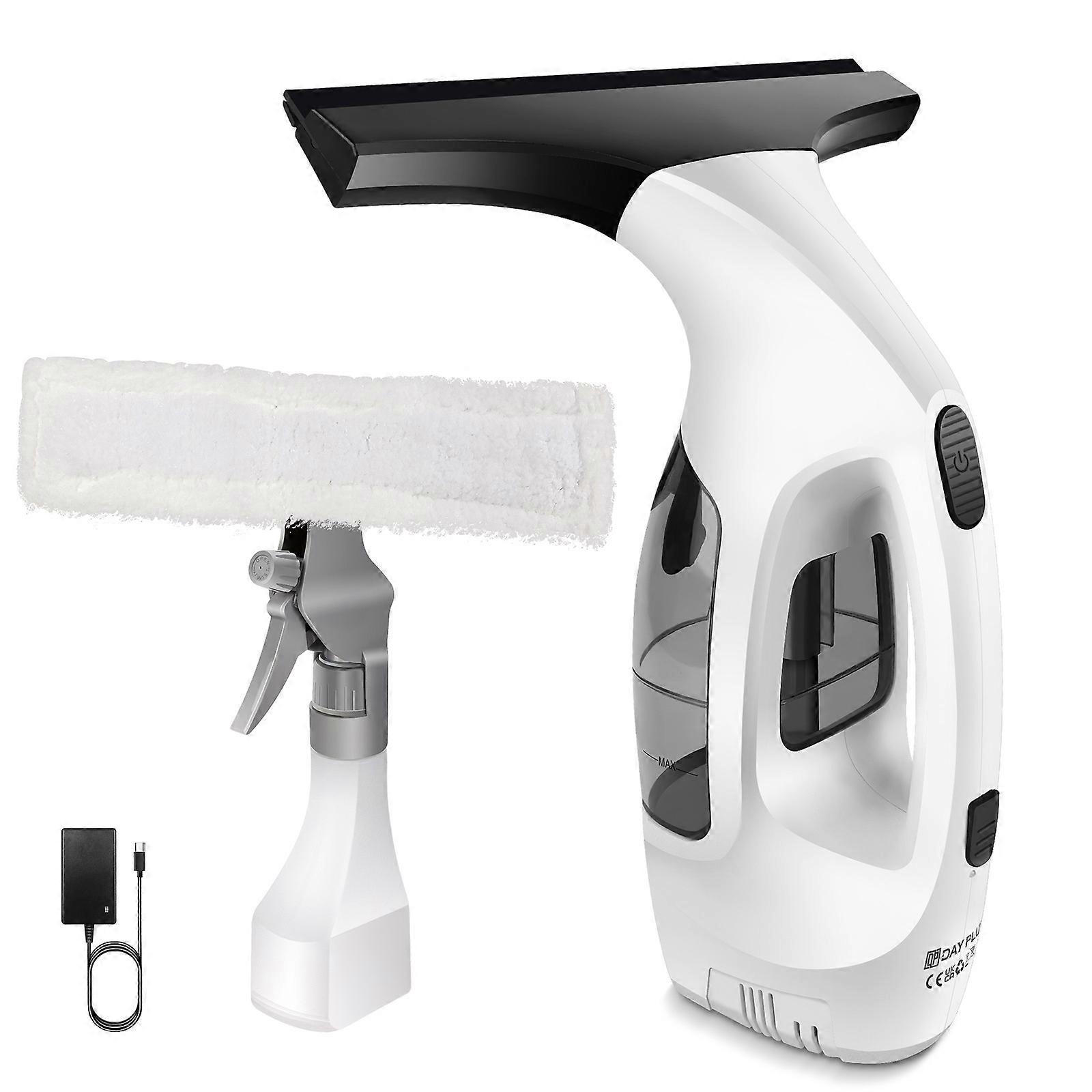 Cordless Window Vacuum Cleaner, Rechargeable with Spray Bottle Microfibre Cloth