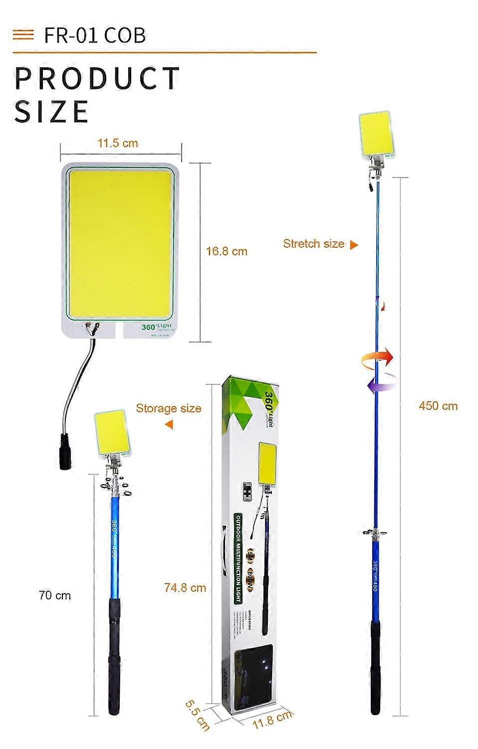 COB קמפינג מנורה תיבת אור טלסקופי חיצוני ציוד תאורה LED נוריות| פנס נייד