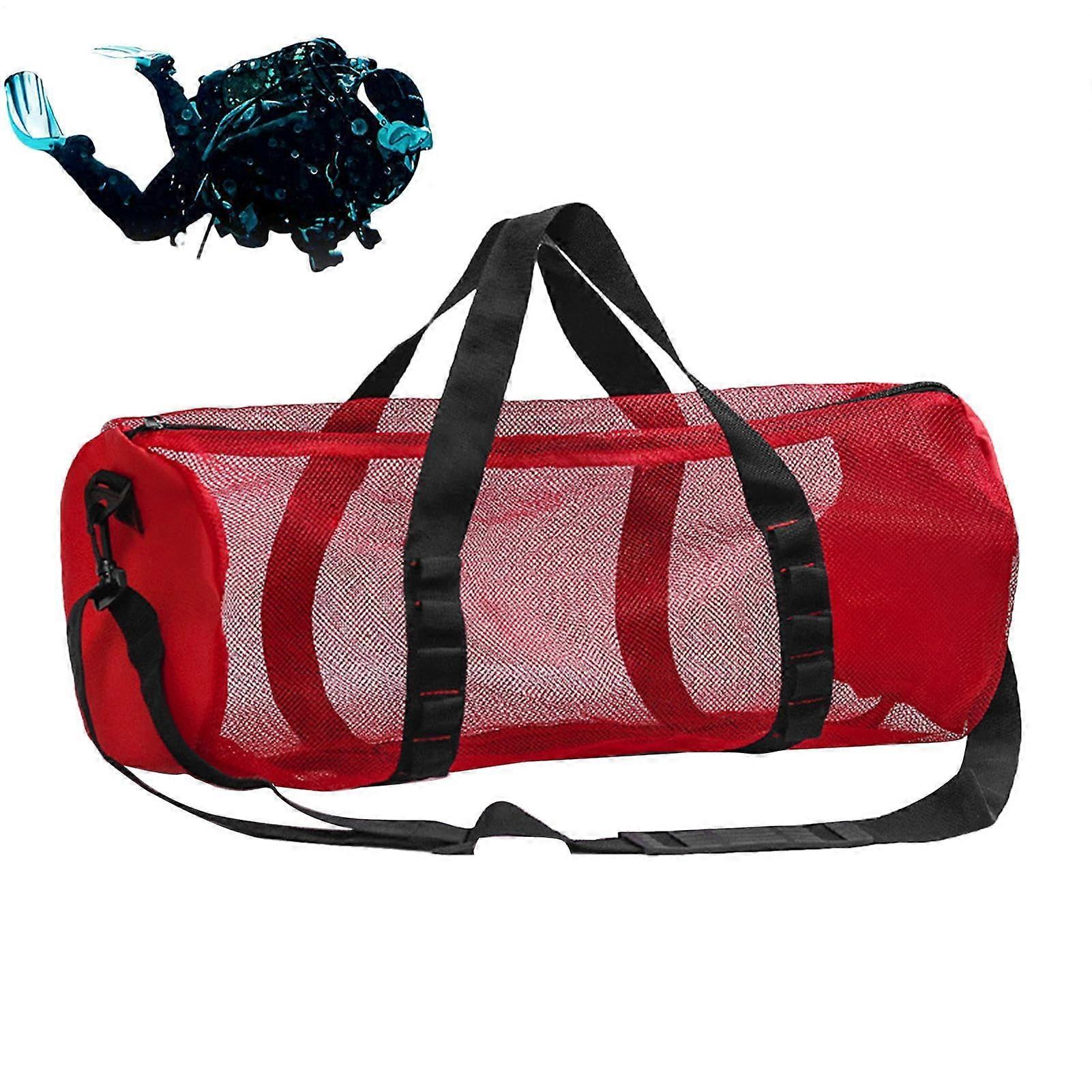 Mesh Diving Bag Foldable, Large Capacity Mesh Bag For Swimming And Diving, Lightweight Beach Bag And Outdoor Organizer