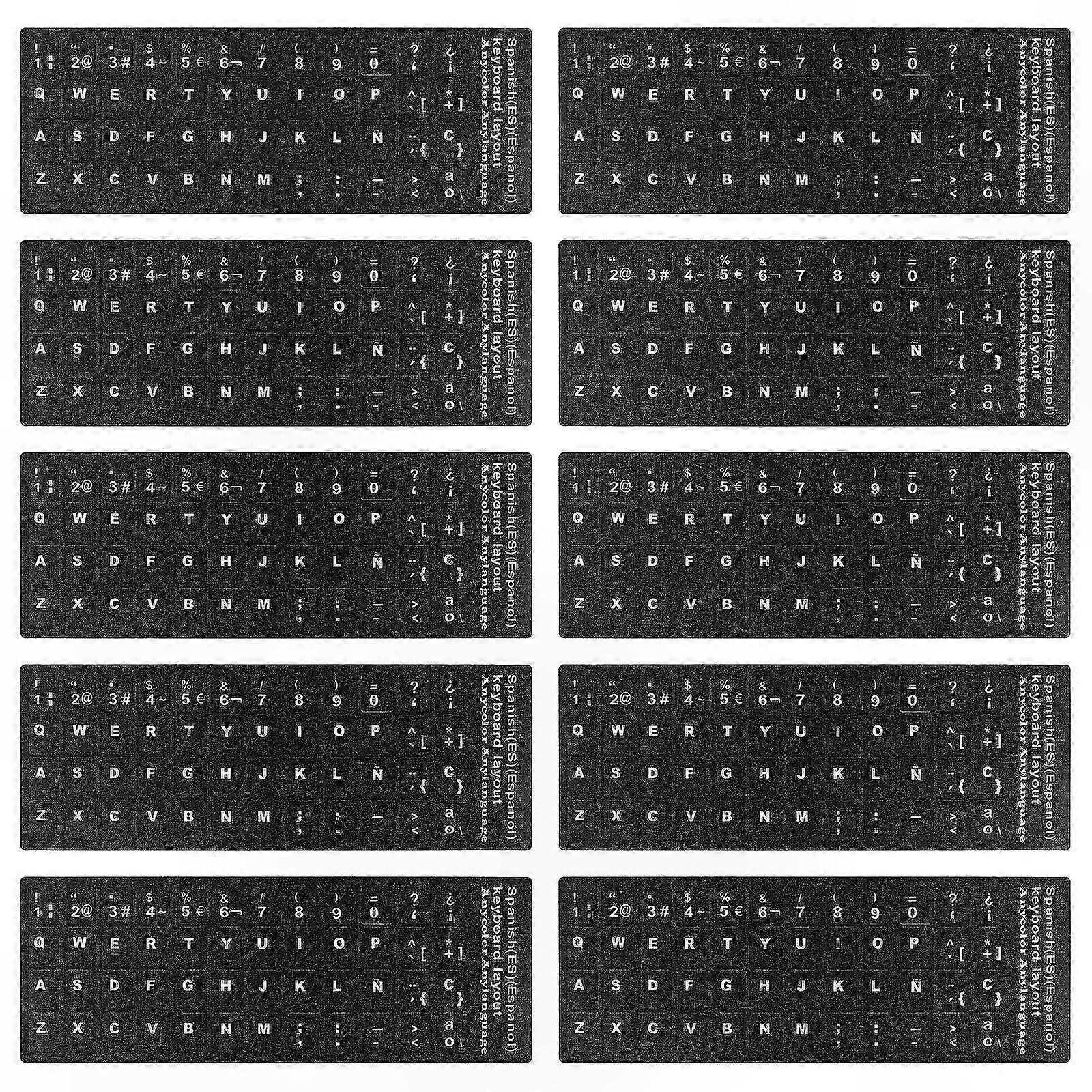Language Learning Keyboard Stickers for Laptop - 10 Sheets for Educational Computer Classes