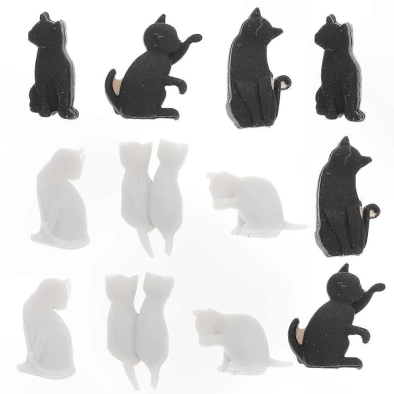 Set of 12 Silicone Wine Glass Markers, Cat-Shaped Drink Distinguisher for Parties & Home Use, Mixed Colors