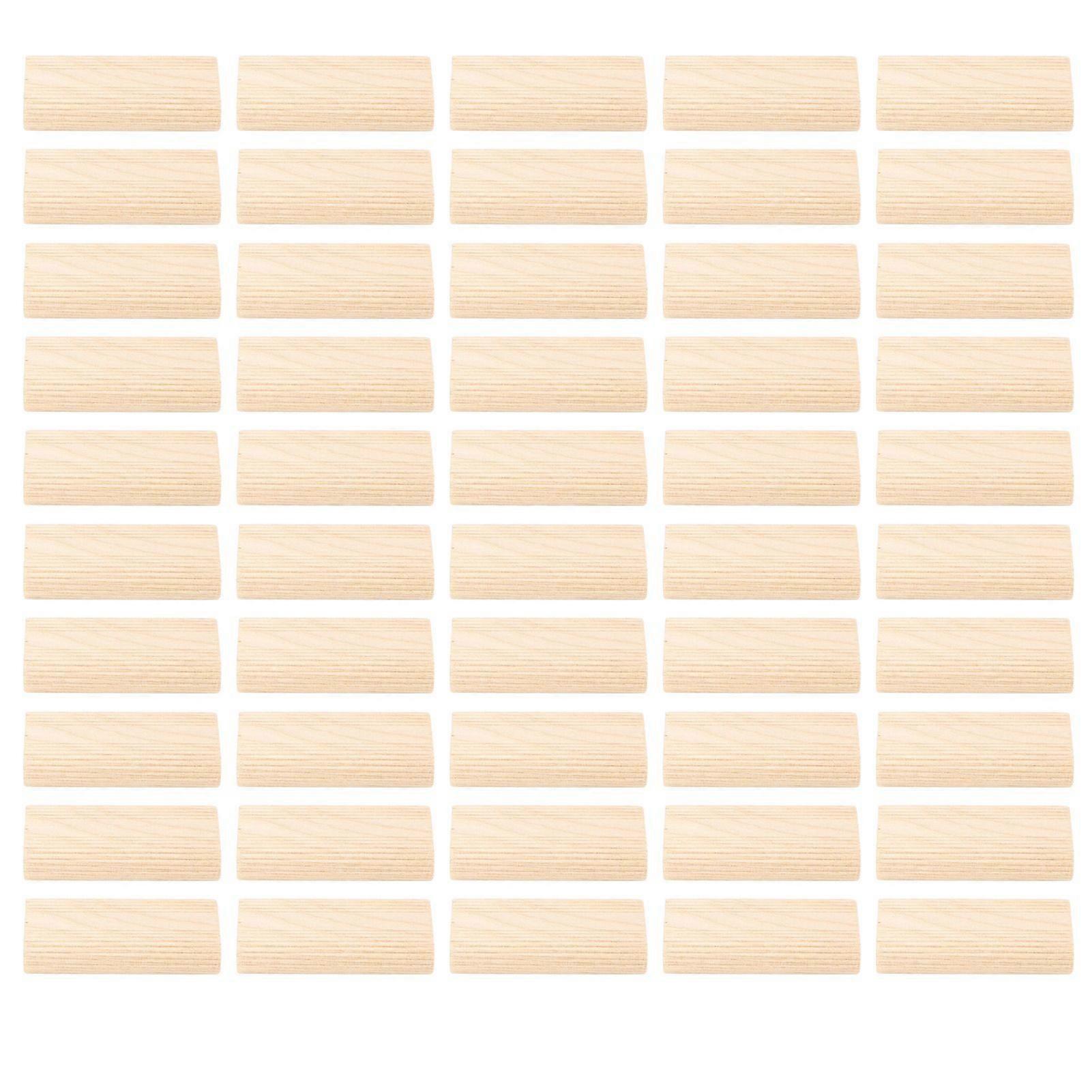 50 Pcs Wood Dowel 10x50mm Solid Beech Wood Tenon Insertion Block for Woodworking Furniture Splicing
