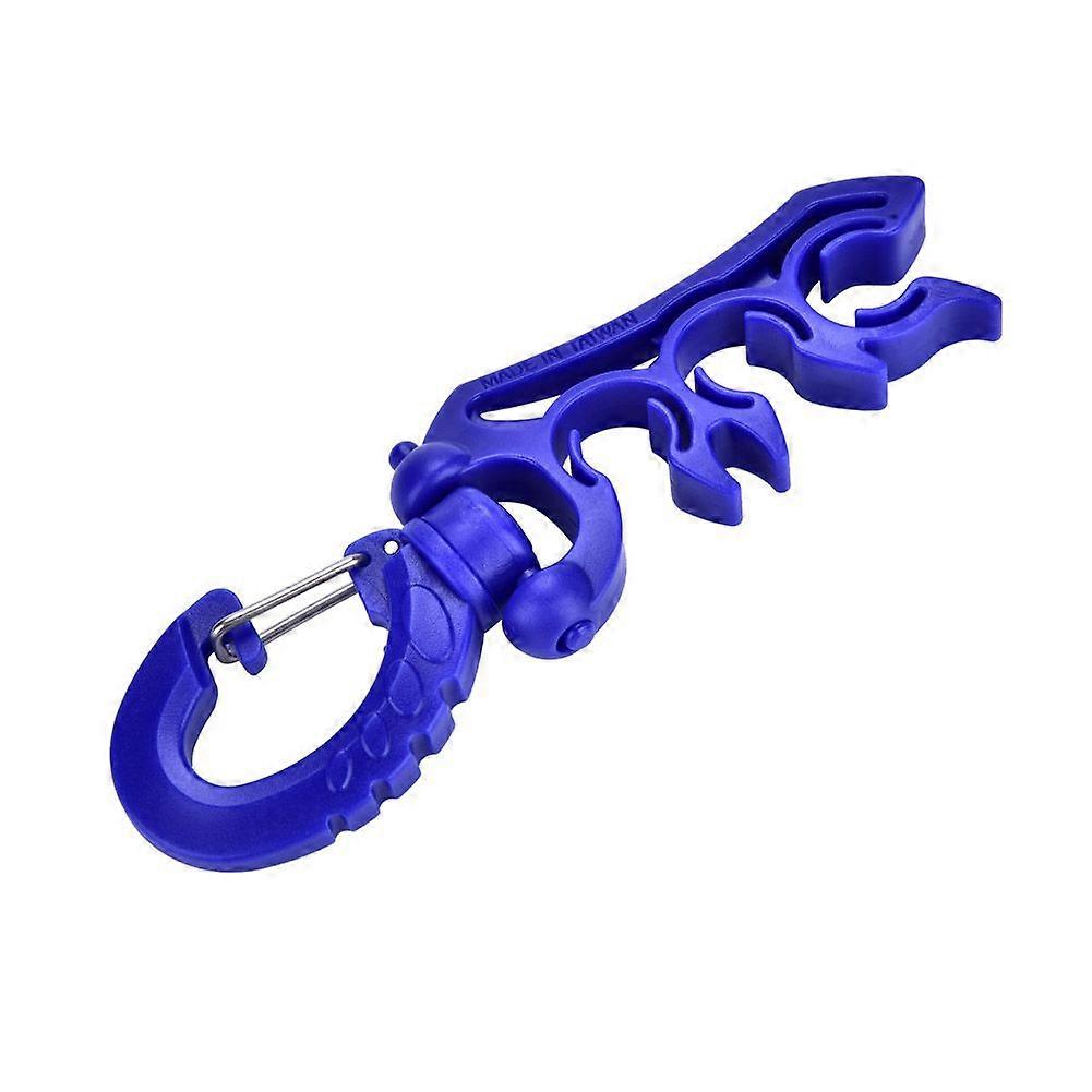 Keep Diving Diving Underwater Plastic Double BCD Hose Holder with Clip Buckle Hook (Blue)