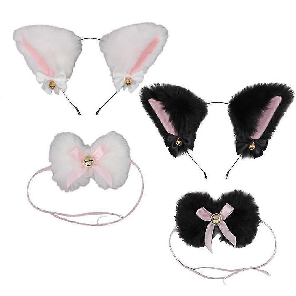 Cat set: headband with cat ears and collar with bell