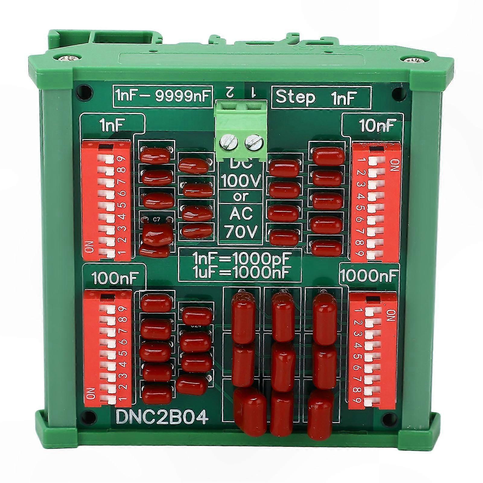 4 Digit Decade Capacitor Board, Programmable Polypropylene Film Capacitor, DC100V AC70V, DIN Rail Mount
